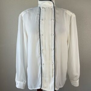 Vintage SK & Company Button Down Blouse Top EUC